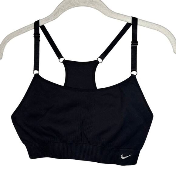 Nike Pro Dri-Fit Black Adjustable Strap Light Support Sports Bra Women's Medium - Picture 1 of 4